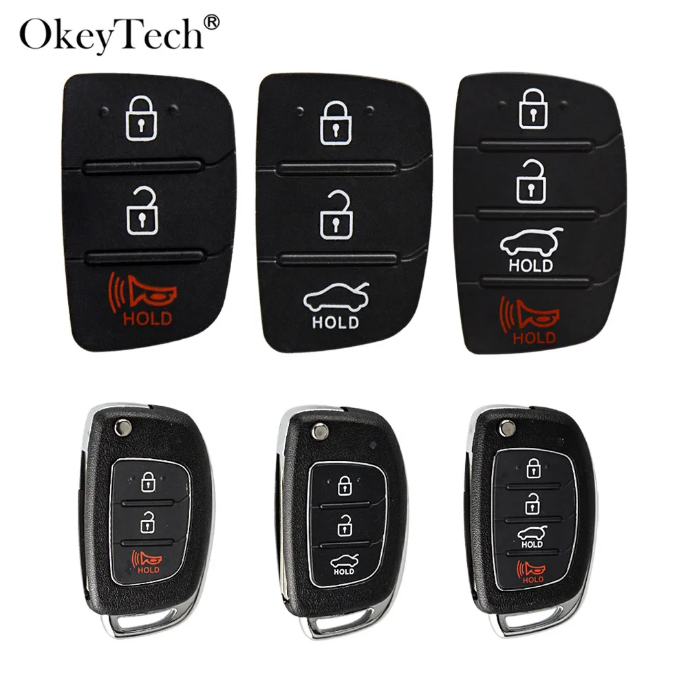 OkeyTech 3/4 кнопки Замена дистанционного ключа автомобиля оболочки ремонт для Mistra hyundai HB20 SANTA FE IX35 IX45 ключ чехол