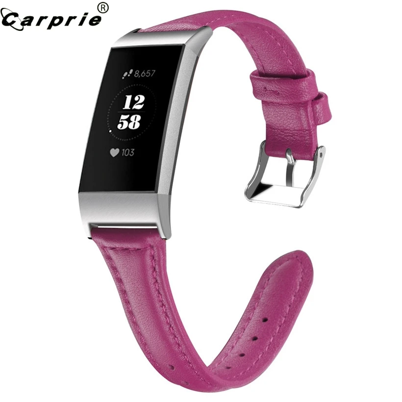 Новый дизайн тонкие кожаные смарт Ремешки для наручных часов ремешок Fitbit Charge 3