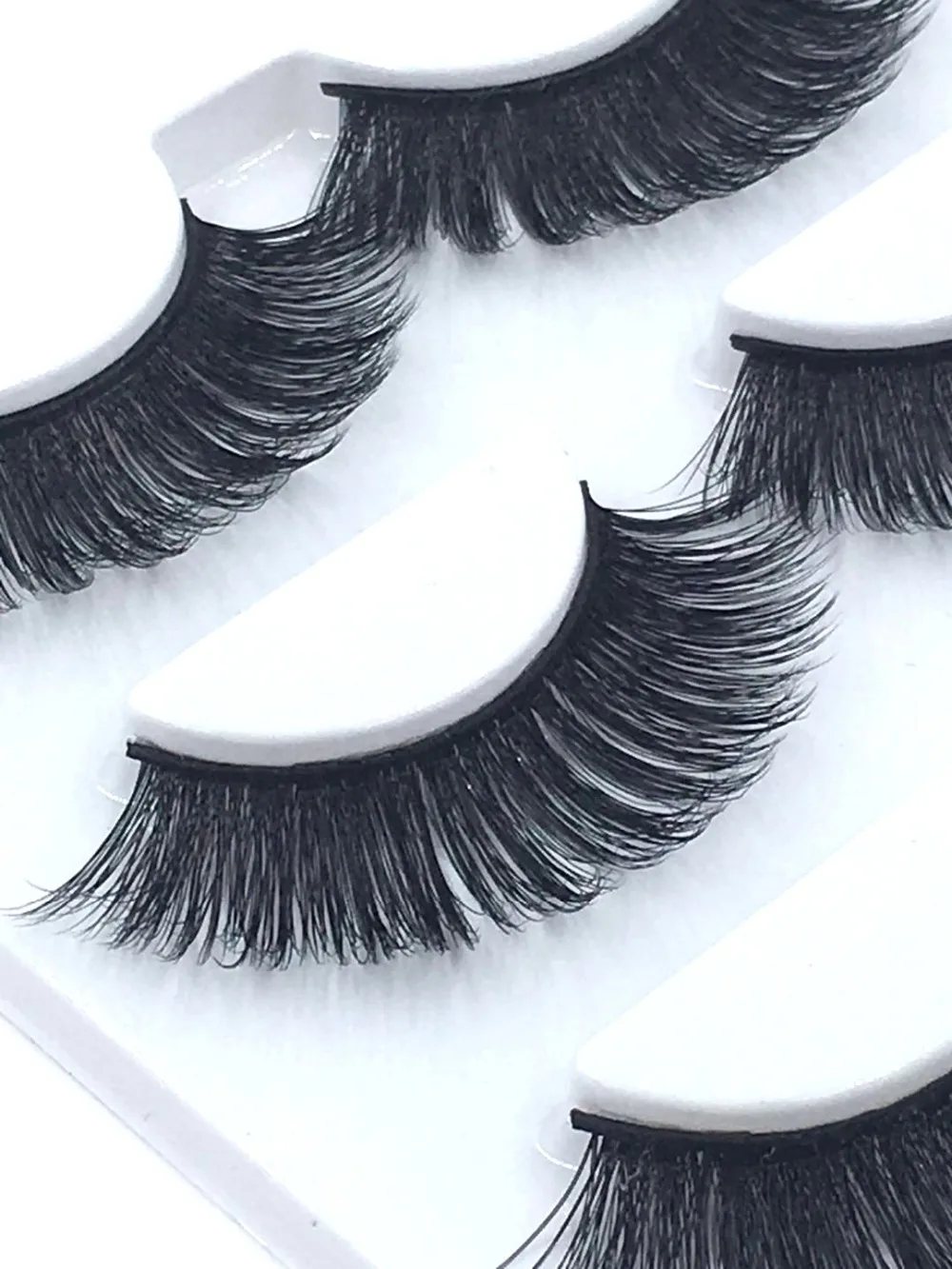 3 пары 100% ручная работа натуральный мех норки накладные ресницы 3D полосы норковые
