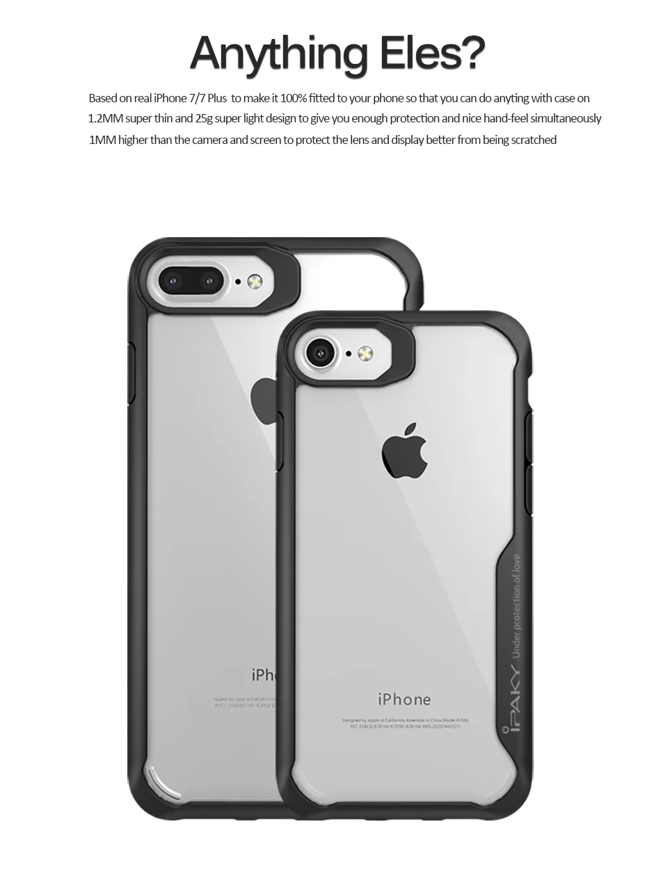 Чехол iPaky для iPhone 7/7 Plus красный чехол 6 6S из мягкого силикона ТПУ Жесткий ПК