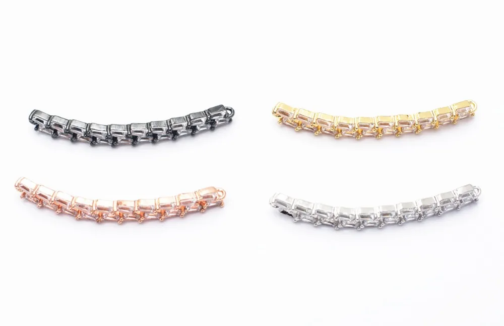 Новый роскошный микро проложить CZ Циркон Кристалл бренд изогнутая труба