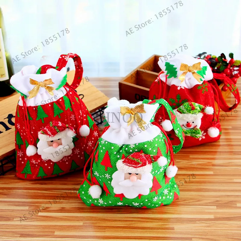 1 шт./пакет рождественские подарочные пакеты с Санта Клаусом украшения яркие