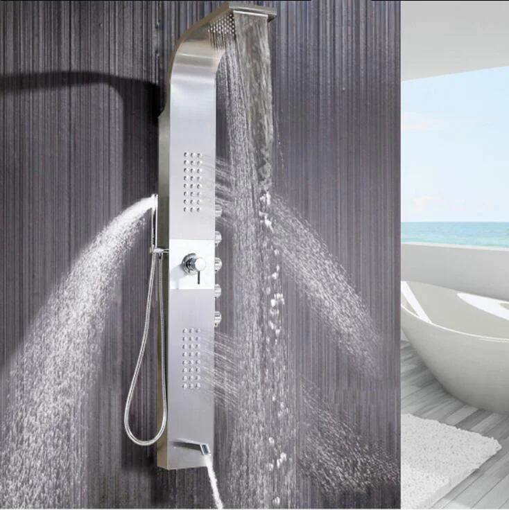 

New fashion luxury high quality stainless steel and brass material wall mounted Nickel finished shower faucet set