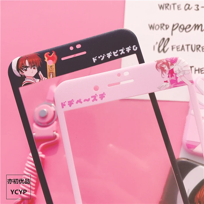 Чехол для iphone XR Cardcaptor Sakura+ пленка для экрана из закаленного стекла для iphone X XS Max 7 8 plus 6 S plus Sailor Moon+ ремешок
