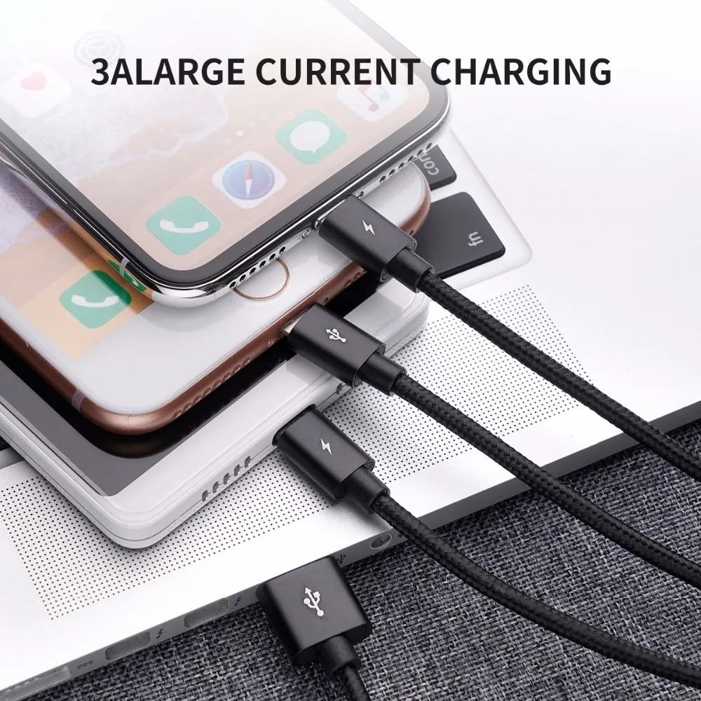 USB кабель ORICO UTS2 3 в 1 для быстрой зарядки и передачи данных Samsung Xiaomi Huawei с 2