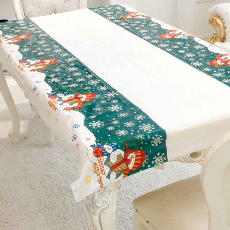 Snowman 180 см рождественские украшения, Рождественская скатерть, прямоугольные ПВХ вечерние скатерти для дома, кухни, обеденного стола, украшения на год - Цвет: Snowman