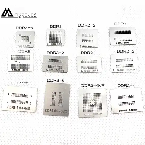 12 шт./лот полный набор трафаретов для реболлинга BGA для DDR DDR2 DDR2-2 DDR2-3 DDR3-2 DDR3-3 DDR3-4 DDR5