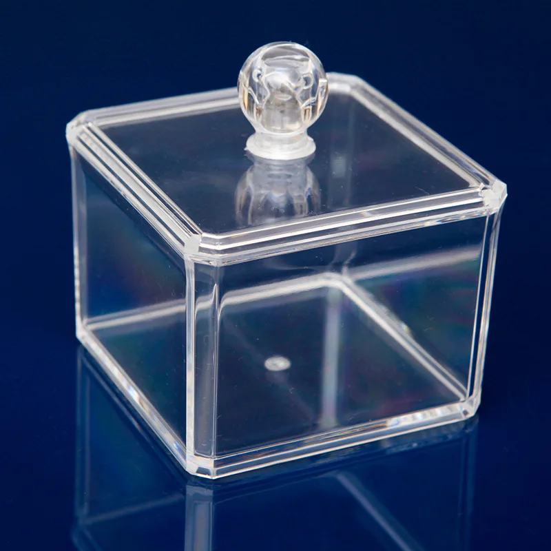 Acrylic crystal Storage Box Organizer Makeup Cotton Receive Store Content Clear Jewelry Plastic | Дом и сад