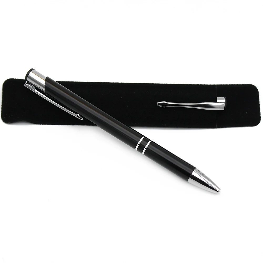Black with Bag 30 штук, металлические шариковые ручки с гравировкой, персонализированные свадебные сувениры, для детского дня рождения, крещения, вечерние, Рождественский подарок на заказ - Цвет: Black with Bag