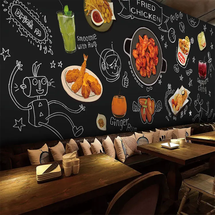 Пользовательские 3d росписи жареная курица кухня горячий горшок барбекю бар Снэк