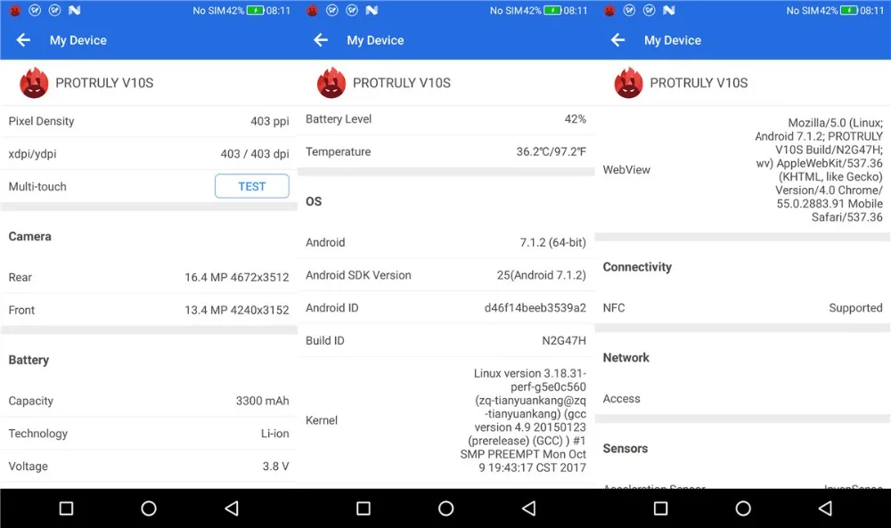 PROTRULY V10S смартфон 360 градусов 26MP 3D VR Full View Snapdragon 625 Восьмиядерный 4G NFC 4 Гб+ 64 Гб 16MP мобильный телефон