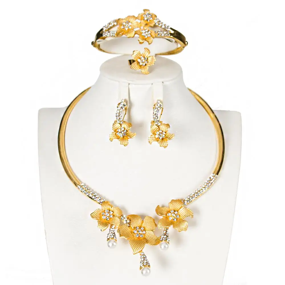 Parure Bijoux Femme нигерийские Свадебные украшения красивые цветы серьги с жемчугом