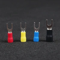 1000pcspack fork type pre insulated cold crimp terminal sv1 25 4 22 16awg wire connector u shaped terminal free shipping