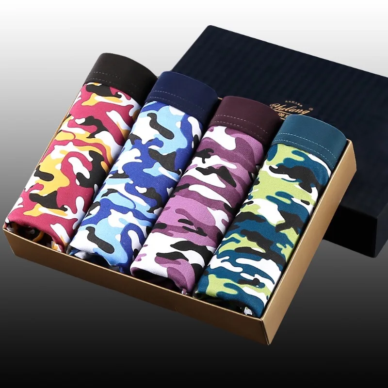 4 шт. Новое мужское нижнее белье Мужские модельные трусы боксеры шорты больших