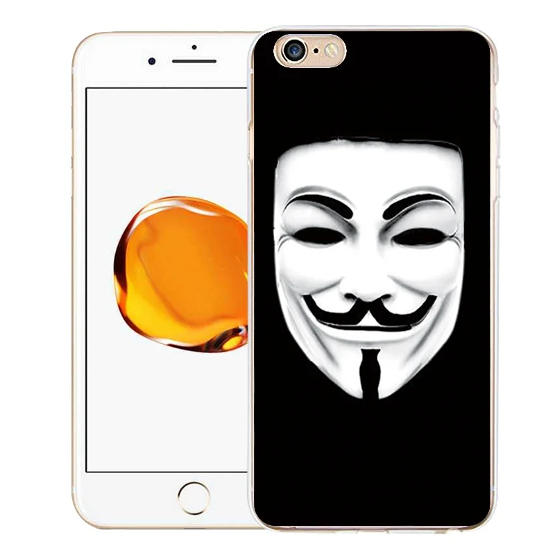 QMSWEI TPU Clear Phone Case For iPhone 6 6s 7 8plus x Soft Cute Skull Mask Face SmeilPainted Cover Free shipping 4 5s |