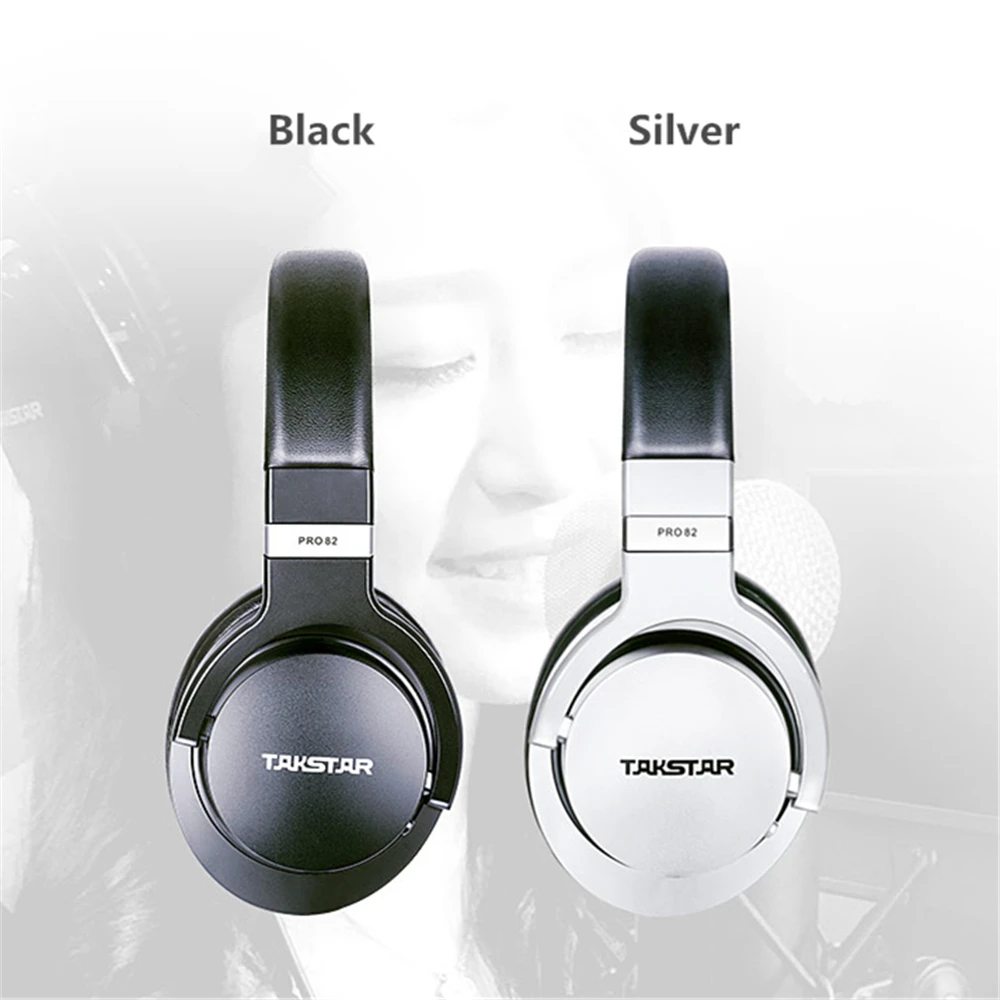 Takstar PRO82 Профессиональный эталонный монитор наушников регулировка басов динамическая Студия DJ гарнитура над ухом шумоподавление