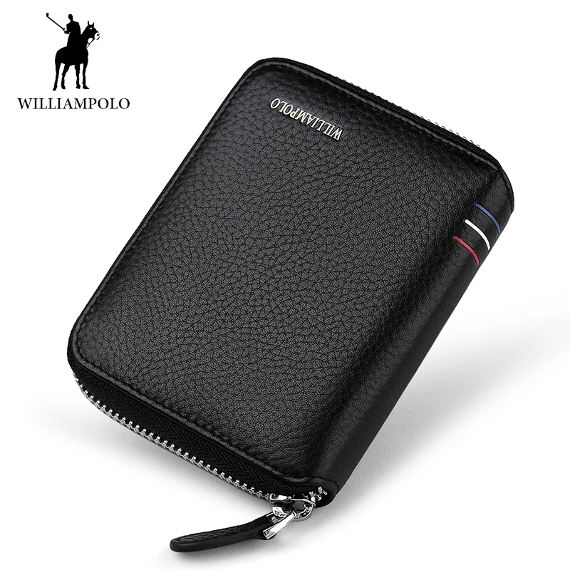 Брендовый мужской короткий кошелек WILLIAMPOLO из 2019 натуральной кожи маленькая