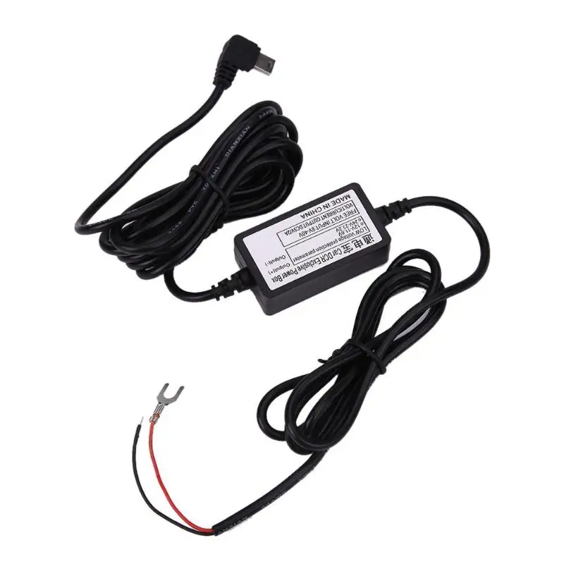 DC 12 В до 5 В 2A 3 м 4 м автомобильное зарядное устройство кабель мини USB Hardwire зарядное устройство Шнур автоматическая зарядка Комплект для видеорегистратора автомобиля DVR - Название цвета: 4Meter