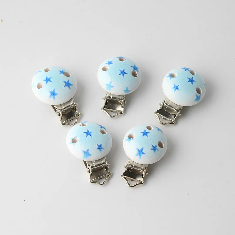 DIY Blue Star 5 шт./лот Детские зажимы для соски подходят детей застежки металлические