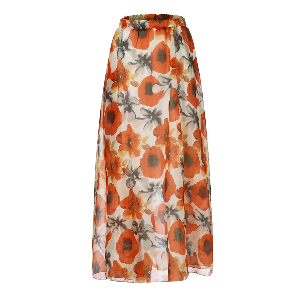 Женская плиссированная юбка до щиколотки летняя/Весенняя элегантная с принтом 50