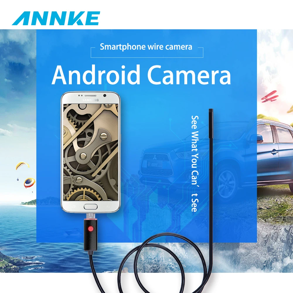 ANNKE 2 м 5 10 объектив 6LED 2в1 эндоскоп IP67 Водонепроницаемый мм Инспекционная камера