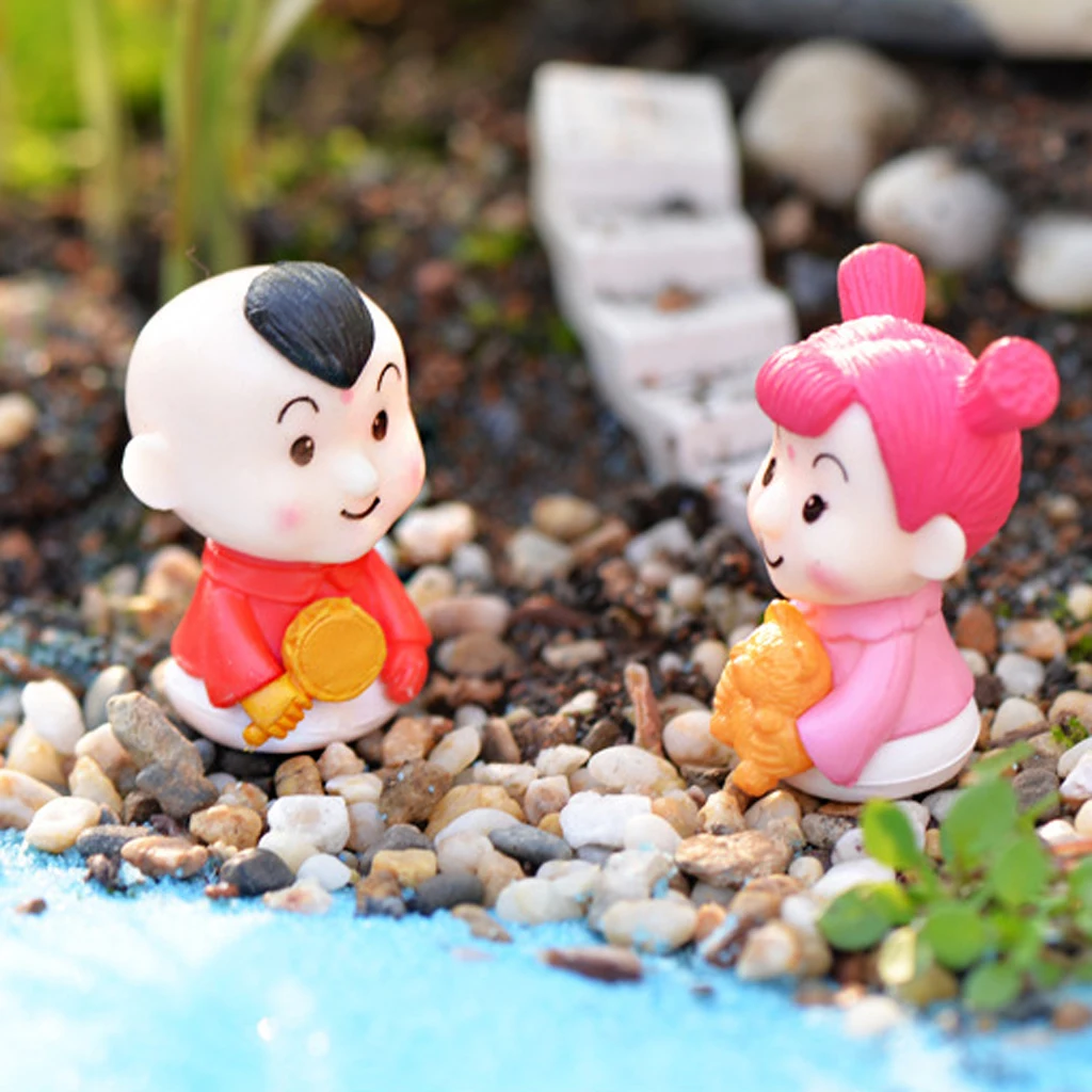 Набор из 4 шт. миниатюрный китайская Кукла полимерный микро пейзаж бонсай