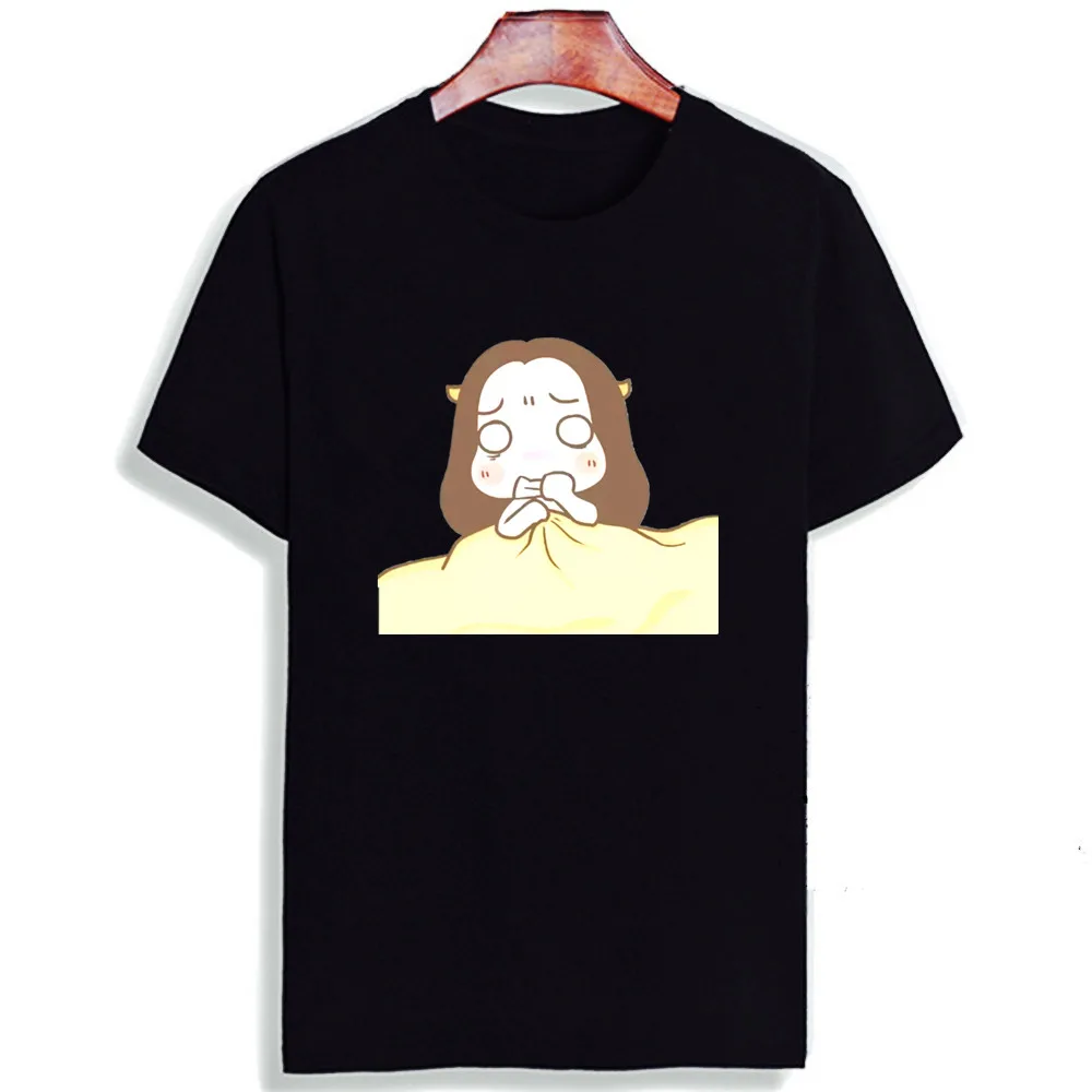 Модная одежда для пары футболка с коротким рукавом Забавный мини-топ из 100% хлопка