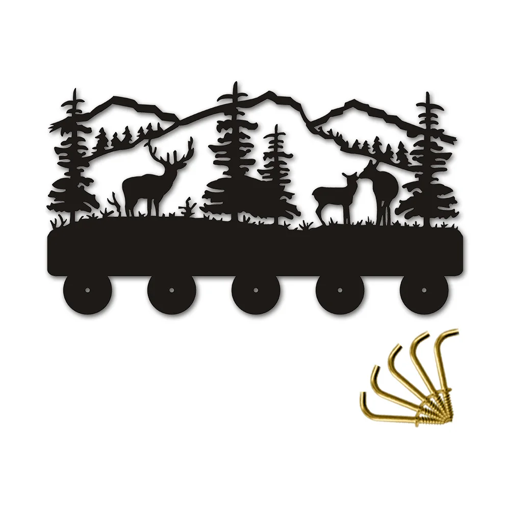 1 шт. Mountain сцены три Лось Widlife тема декоративные крючки Творческий стены книги по