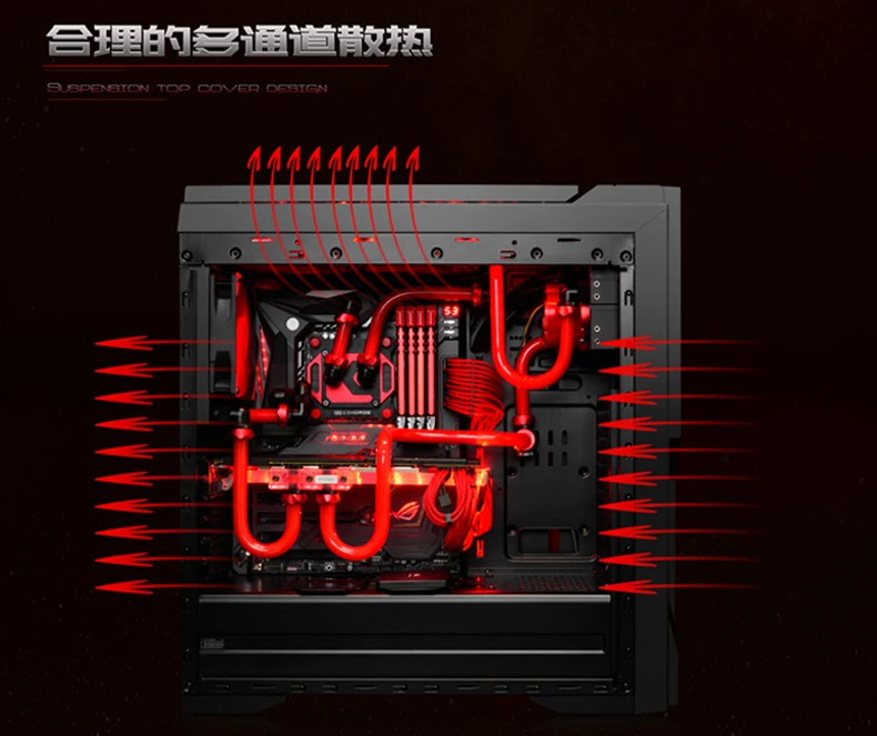 Чехол для компьютера DEEPCOOL Dukase(поддержка материнской платы ATX/Поддержка водяного охлаждения/независимый источник питания/боковой сквозной