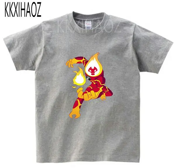 gray childreT-shirt Новинка года, Детская футболка Ben 10 футболка для малышей летние топы для маленьких мальчиков и девочек, Детский костюм с героями мультфильмов MJ - Цвет: gray childreT-shirt