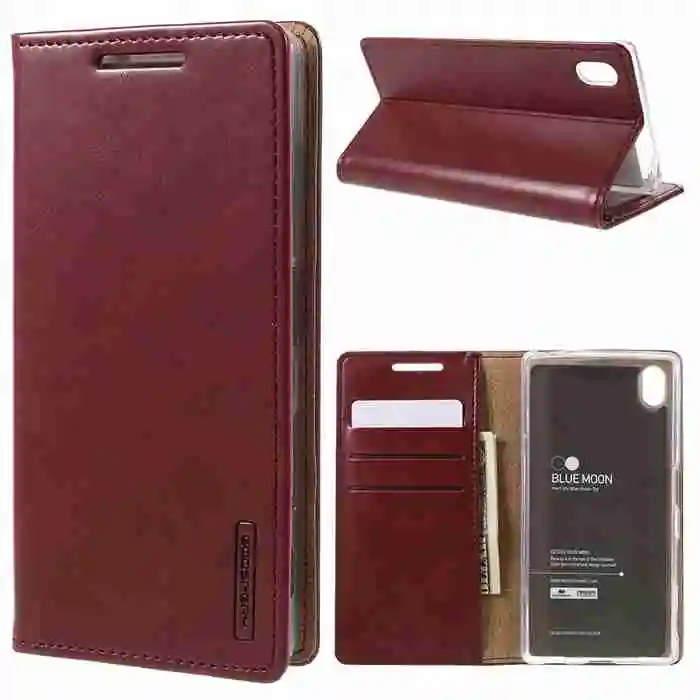 Для Sony z5 случае МЕРКУРИЙ GOOSPERY Blue Moon Кожа Аргументы за Стойки Xperia Z5/Z5 Dual|case pci|case