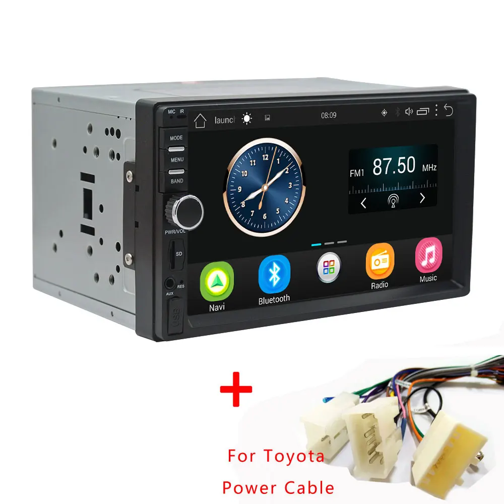 With Toyota Cable AMprime 2 Din Android Автомагнитола стерео gps Bluetooth 2 Din сенсорный экран автомобильный аудио плеер авторадио USB SD FM мультимедийный плеер - Цвет: With Toyota Cable