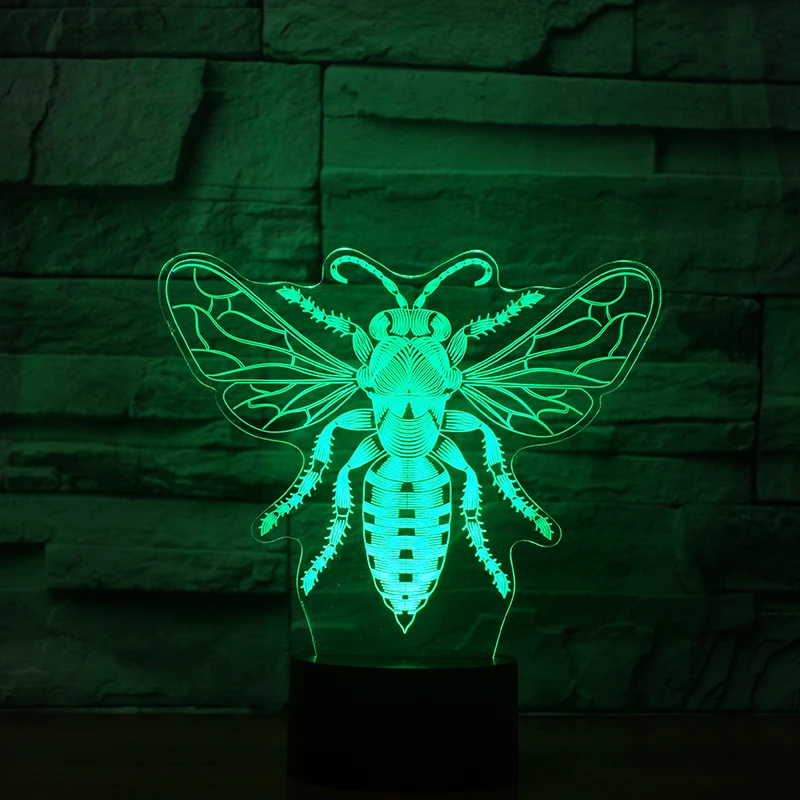 С принтом в виде медоносной пчелы 7 Цвет изменение ночной Светильник