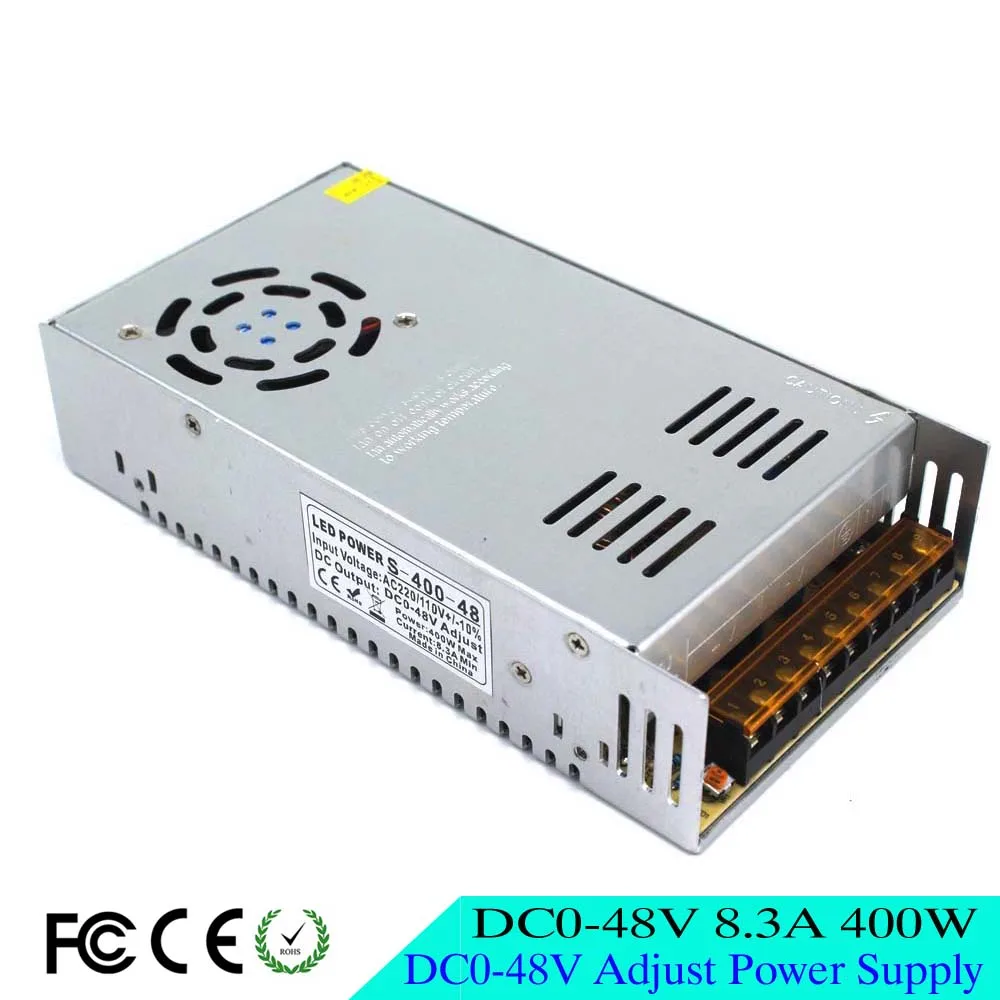 Универсальный Регулируемый DC0 48V 8 А 400 Вт импульсный переключатель источник