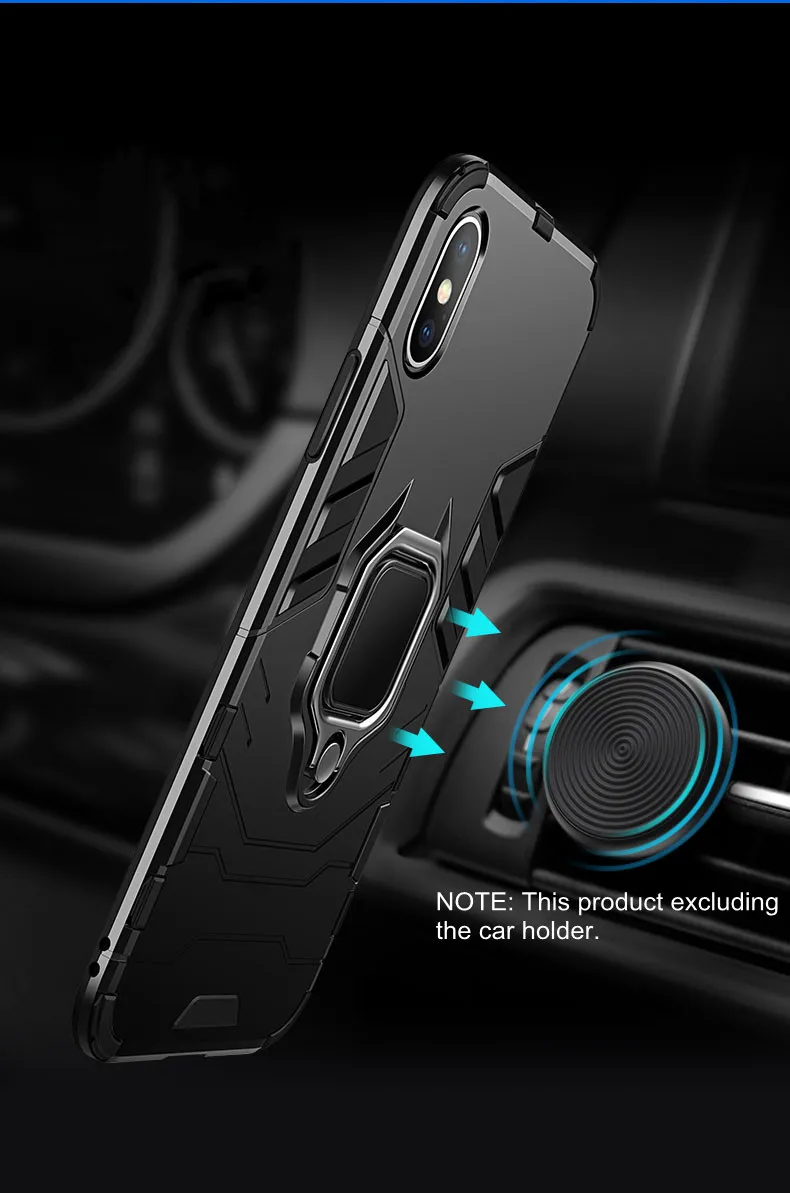 Чехол для телефона с кольцом на палец iPhone XR X XS Max 8 7 Plus 6 6S SE 5 5S магнитные Чехлы