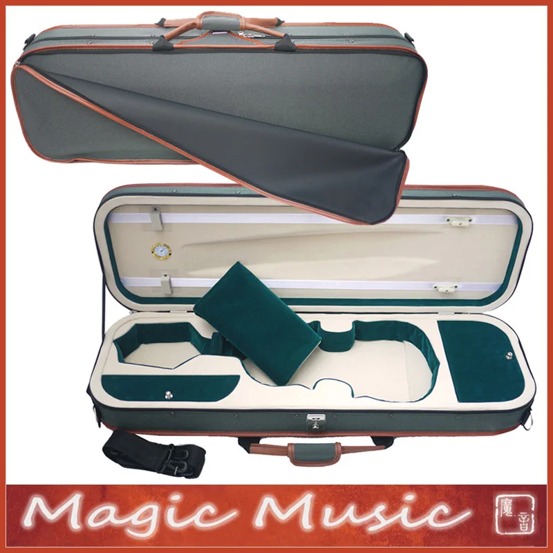 Чехол для скрипки зеленого Кремона размер 4/4 легкий и прочный продолговатый