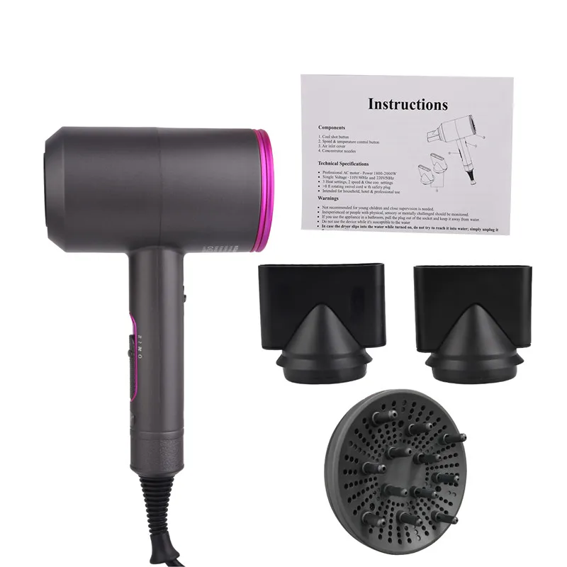 

Powerful Professional Salon Hair Dryer Negative Ion Blow Dryer Hair Care Dryer Foldable Portable Home Travel Styling Tools 3435