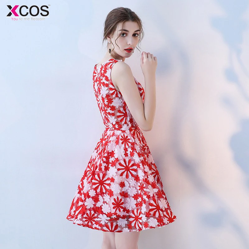 Vestido de festa 2019 короткие кружевные платья для выпускного вечера с круглым вырезом и