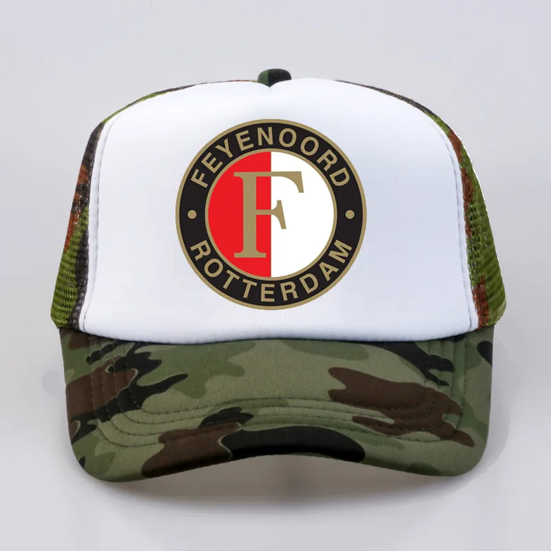 Камуфляж Модная бейсбольная кепка Feyenoord, летняя, крутая, сетчатая Кепка для водителя грузовика, женская, мужская, с принтом, Feyenoord, Роттердам, Snapback, кепка, bone gorras - Цвет: Камуфляж