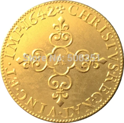 Франция Людовик XIII монета 1620-1643 различная Дата 24 монеты КОПИЯ - Цвет: 1642