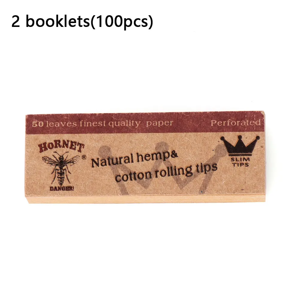 2 booklets 100/500 шт. коричневый прокатки Бумага фильтр наконечники полезно для курительных сигарет табака Бумага медленное горение прокатки Бумага - Цвет: 2 booklets