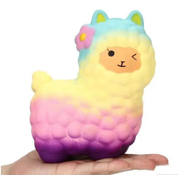 Jumbo Kawaii мягкий медленно поднимающийся Bling Защитная крышка для радуги из шерсти