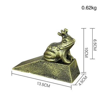 frog gold Ручная работа, антикварная Золотая Милая птица, кошка, собака, лягушка, свинья, белка, фигурки животных, дизайн чугунная металлическая напольная дверь - Цвет: frog gold