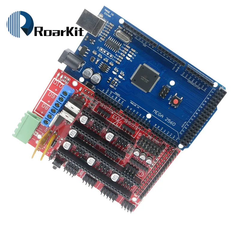 Бесплатная доставка 1 шт. Mega 2560 R3 Mega2560 REV3 + контроллер RAMPS 4 для 3D принтера arduino Reprap
