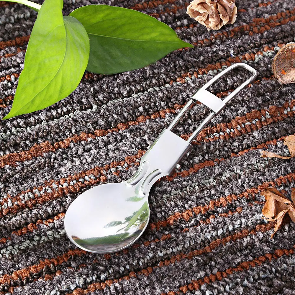 Открытый Отдых Пикник Портативный посуда из нержавеющей стали spork Ложка Вилка