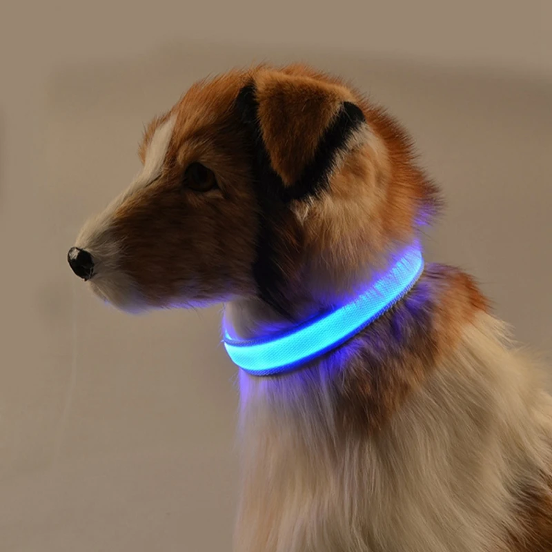 Nylon LED Pet Dog Collar Night Safety Flash Glow In The Dark Leash Luminous Fluorescent Supplies | Дом и сад