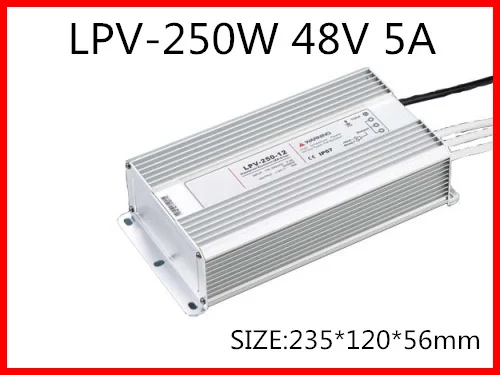 

250W 48V 5A LED constant voltage waterproof switching power supply IP67 for led drive LPV-250-48