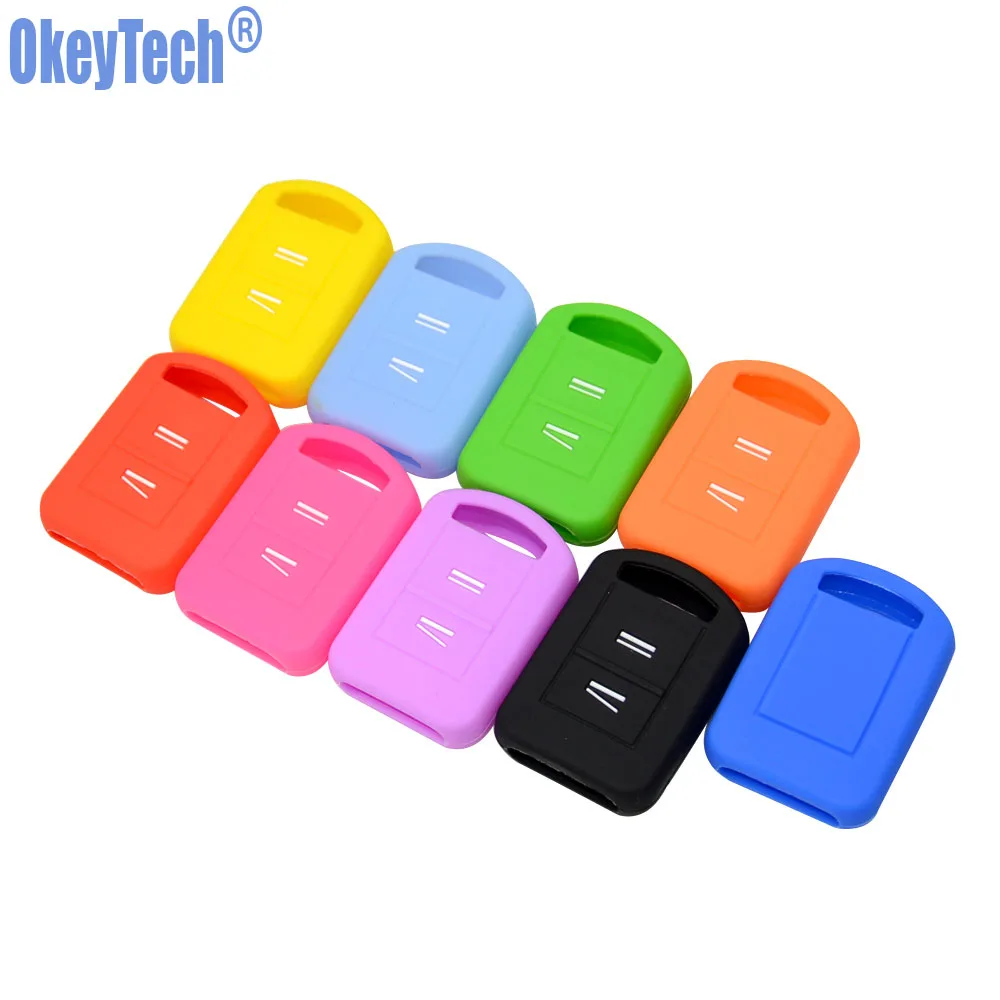 OkeyTech сменный силиконовый чехол для ключей от машины Fob чехол для Vauxhall Opel Corsa Agila Meriva Combo 2 кнопки дистанционного ключа Держатель
