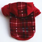 Теплая Флисовая клетчатая Одежда для собак зимняя спортивная толстовка с капюшоном для питомца Толстовка для собак Французский бульдог костюм для мопса Чихуахуа свитер