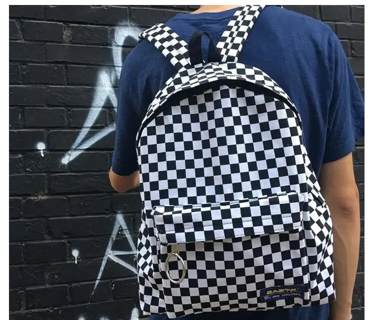 DHL 10 pieces plaid backpack man and women's fashion checker travel bag student schoolbag vintage